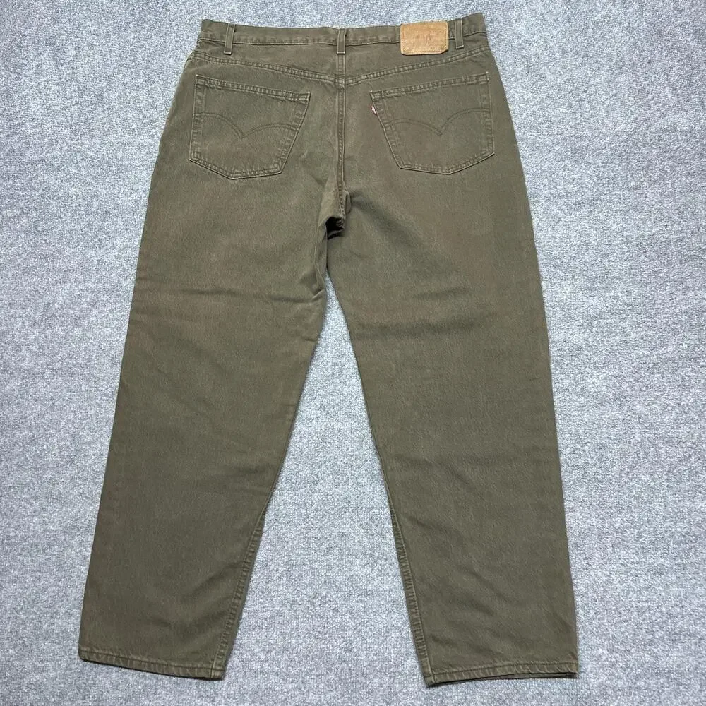 Vintage Levis 550 Jeans Mens 40x30 Green Med Wash Relaxed Tapered Denim USA